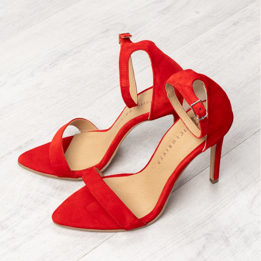   Sandale - Classy - Velur red - 10cm